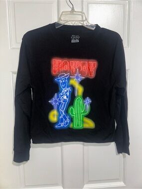 Disney Toy Story Black Long Sleeve 'Howdy' Neon Graphic Tee